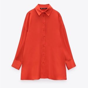 Oversized Satin Effect Shirt